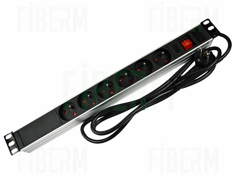 6-port Power Strip 3m with Switch Aluminum RACK 19 