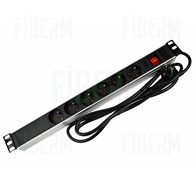 Striscia Multipresa 6 Porte 3m con Interruttore in Alluminio per Rack 19 