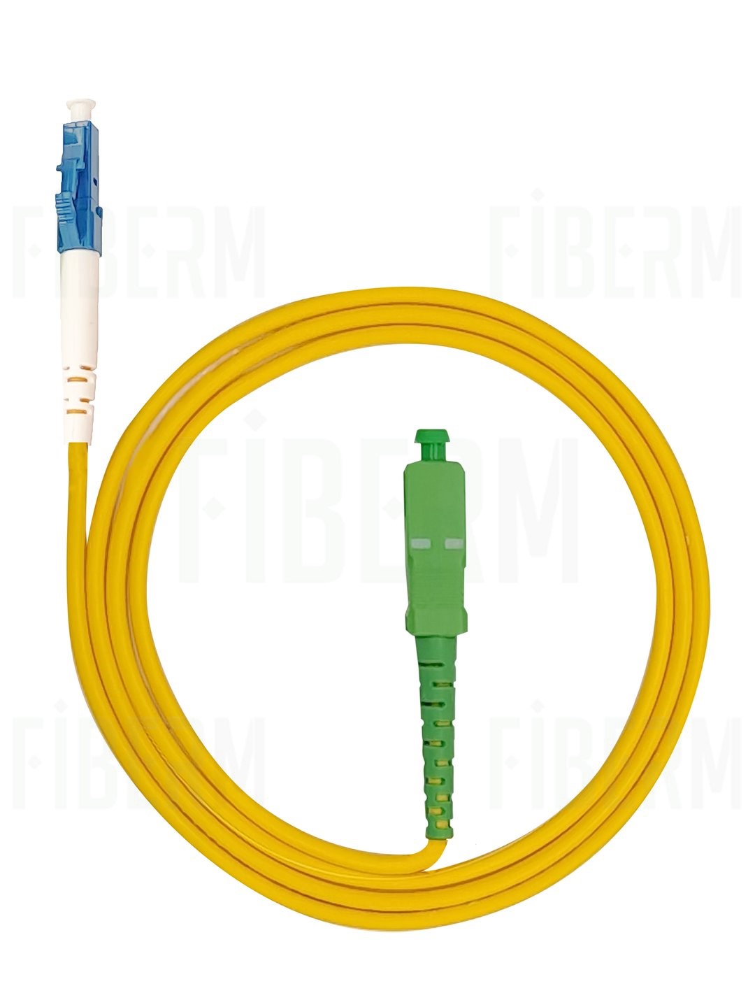 FIBERM Patchcord SC/APC-LC/UPC 5m Single Mode Simplex włókno G657A2 3,0mm PVC