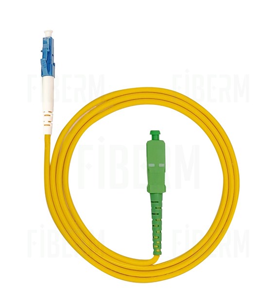 FIBERM Patchcord SC/APC-LC/UPC 10m Single ModeSimplex włókno G657A2 3,0mm PVC