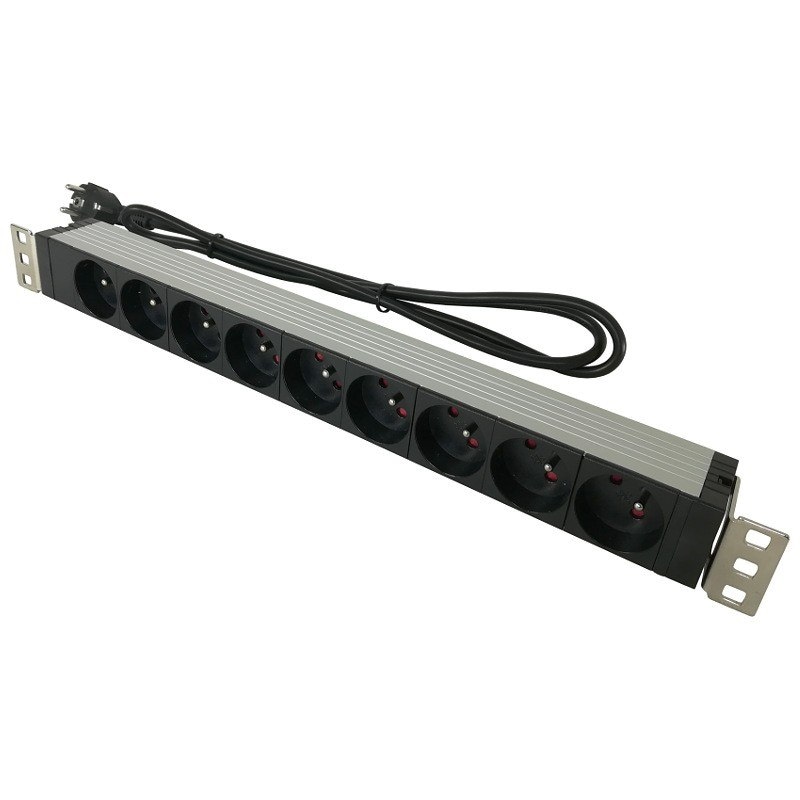 Listwa zasilająca 9 portowa 3m obudowa ALU RACK 19`