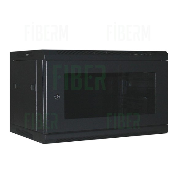 ipTIME 19  Rack Cabinet 6U hanging depth 400mm black glass door