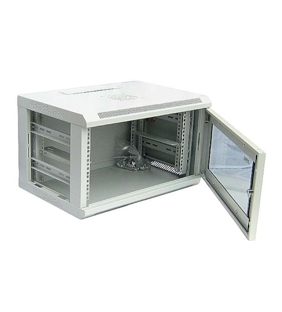 ipTIME Szafa RACK 19` wisząca 6U głębokość 400mm szara drzwi szklane