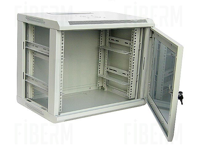 ipTIME Szafa RACK 19` wisząca 9U głębokość 400mm szara drzwi szklane