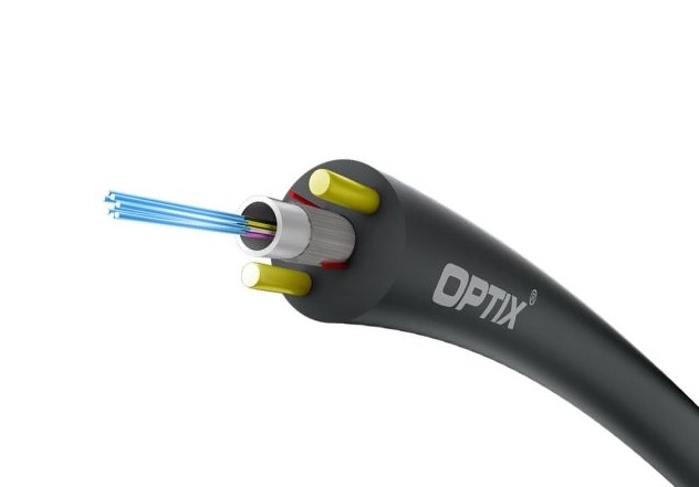 OPTIX Kabel światłowodowy wzmacniany włóknem szklanym Z-XOTKtsdDb 4J jednotubowy, 1,0kN, średnica 5,5mm