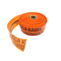 Taśma ostrzegawcza lokalizacyjna z wkładką metalową 100metrów 20cm(napis Uwaga Kabel Światłowodowy)
