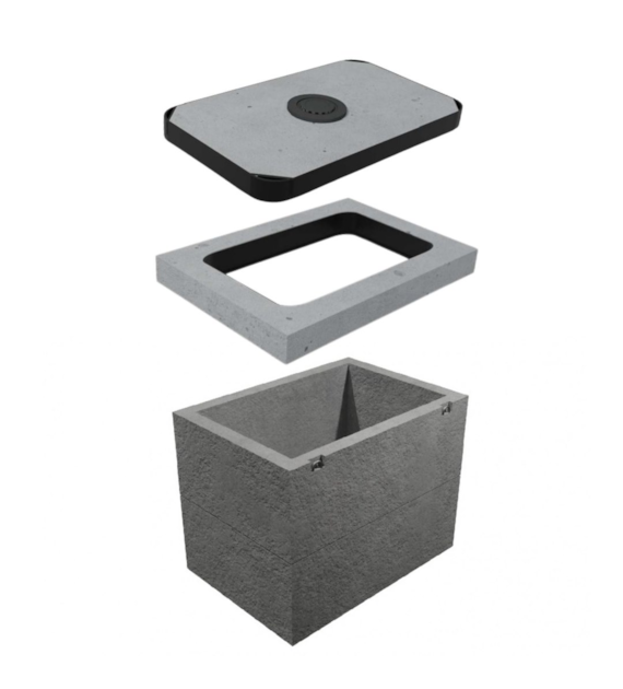 Studnia kablowa SKR-1 dwuelementowa / dwuczęściowa Klasa B125 + rama + pokrywa pełna+ pokrywa wentylowana