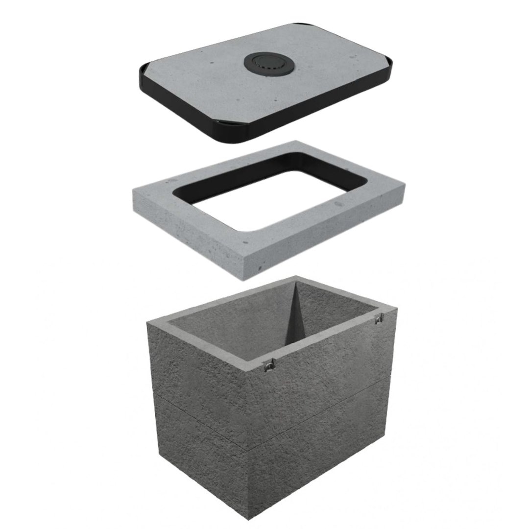 Studnia kablowa SKR-1 dwuelementowa / dwuczęściowa Klasa B125 + rama + pokrywa pełna+ pokrywa wentylowana