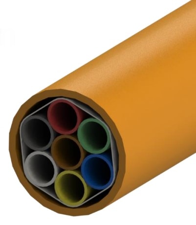 Wiązka / pakiet mikrorurek HDPE 7 x FI 12/10mm w rurze osłonowej 50mm do instalacji bezpośrednio w ziemi