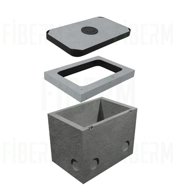 Studnia kablowa SKR-1 dwuelementowa/ dwuczęściowa klasa D400 + rama + pokrywa pełna