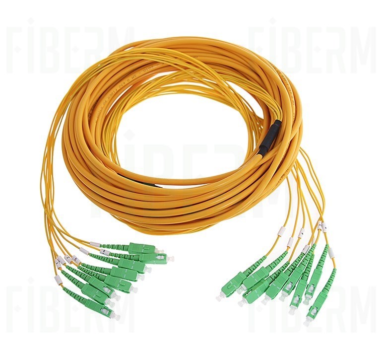 FIBERM Multipatchcord 48x SCA/APC - 48x SC/APC 10m Single mode włókno G652D
