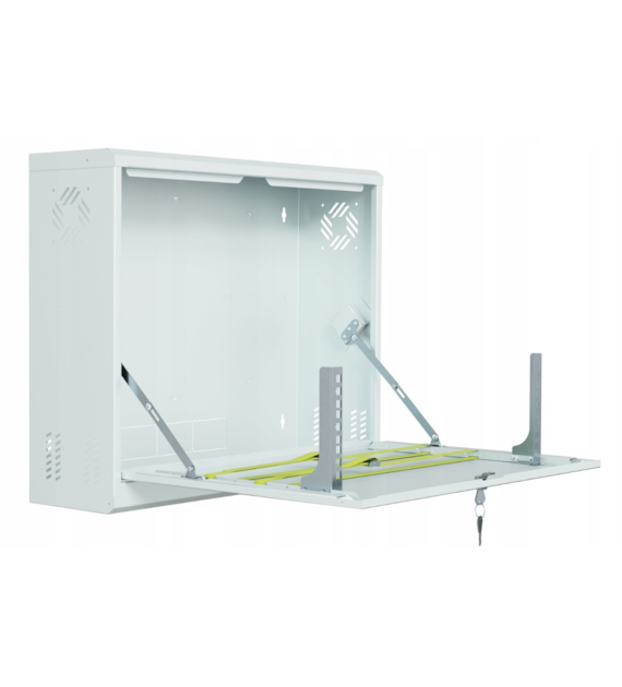 FIBERM Szafa RACK wisząca 19` 2U głębokość 130mm pionowa biała,CCTV