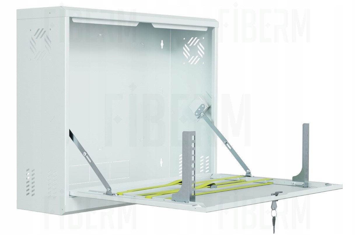 FIBERM Szafa RACK wisząca 19` 2U głębokość 130mm pionowa biała,CCTV
