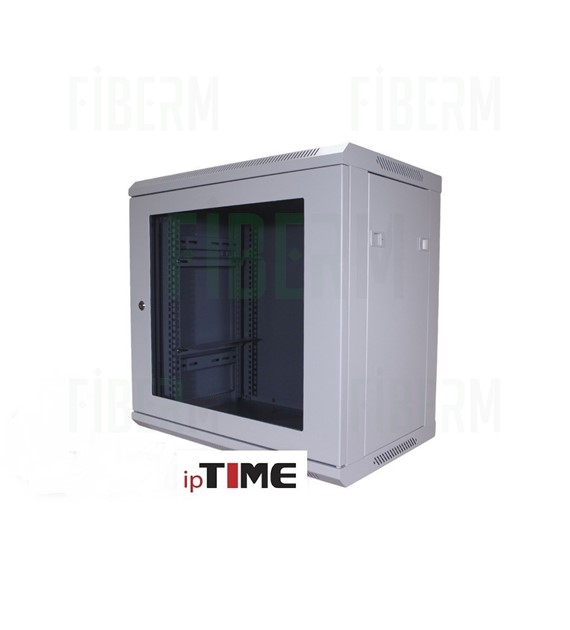 ipTIME 19  Rack Cabinet 12U hanging depth 400mm gray glass door