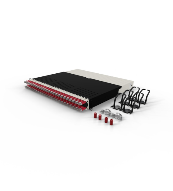 PATCHBOX® ONE zestaw 24 kaset Cat.6a (STP, Czerwony, 1.8m / 30RU)