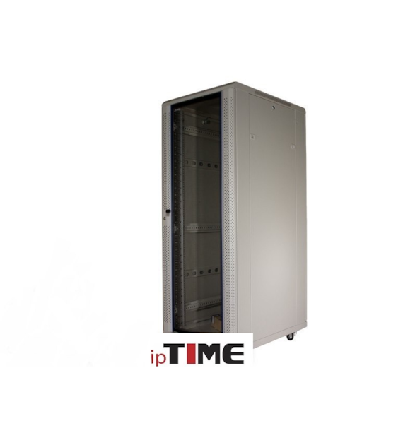 ipTIME Szafa RACK 19` stojąca 32U szer/głęb - 600/800mm szara drzwi szklane