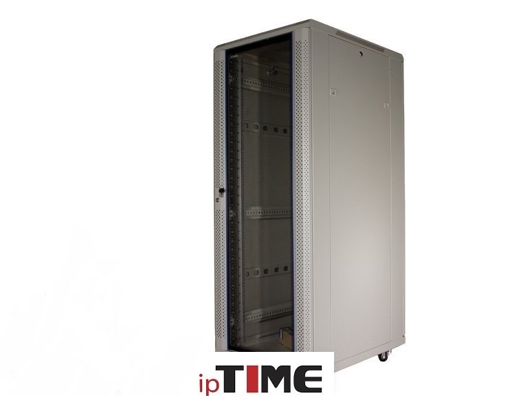 ipTIME Szafa RACK 19` stojąca 32U szer/głęb - 600/800mm szara drzwi szklane