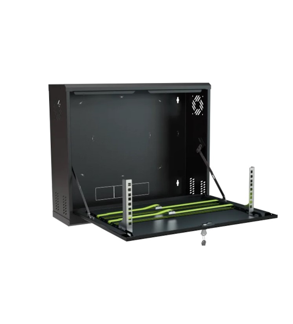 FIBERM Szafa RACK wisząca 19` 3U głębokość 130mm pionowa czarna, CCTV