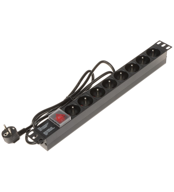 Listwa zasilająca Wtyk UPS C14 8 portowa 1,8m obudowa 19`