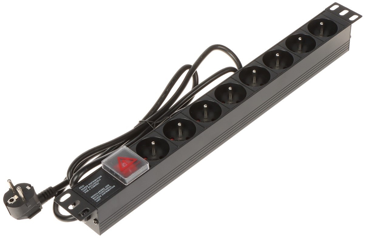 Listwa zasilająca Wtyk UPS C14 8 portowa 1,8m obudowa 19`