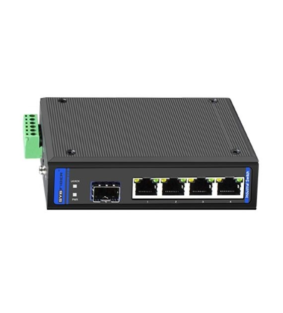 OptecLink U-ISW-1FX4TX-1G przemysłowy media konwerter na wkładkę SFP i 4x 1000Mbps RJ45