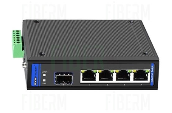 OptecLink U-ISW-1FX4TX-1G przemysłowy media konwerter na wkładkę SFP i 4x 1000Mbps RJ45