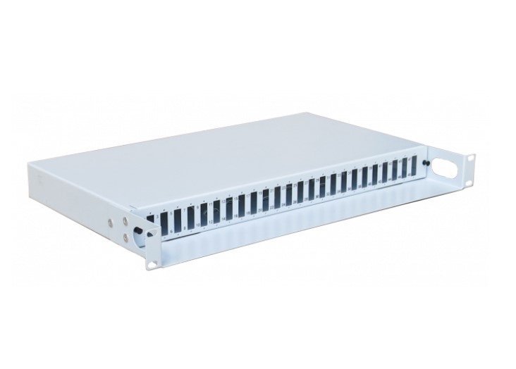Przełącznica światłowodowa wysuwna 19  1U 24x DX wsunięta