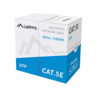 LANBERG KABEL LAN UTP KAT.5E 305M DRUT CU SZARY FLUKE PASSED