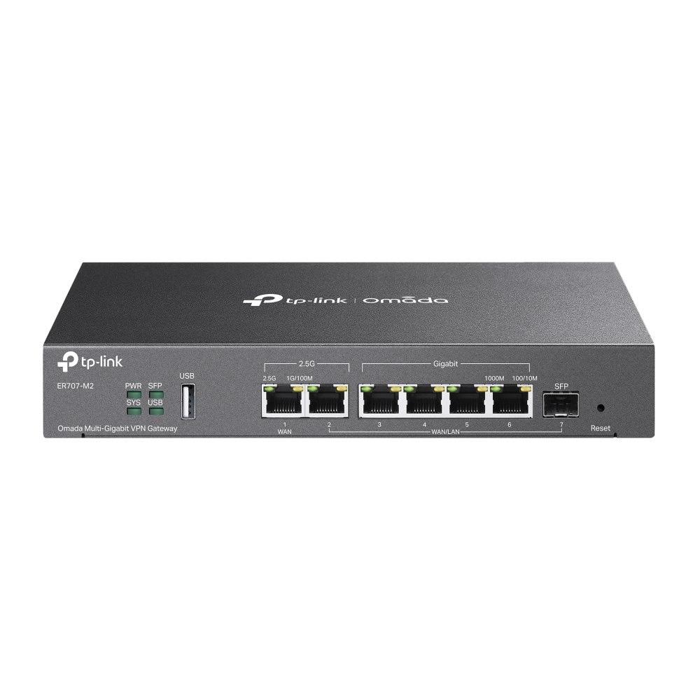 TP-Link ER707-M2 Wielogigabitowa brama sieciowa VPN Omada, 2x 2,5GE, 4x GE, 1x SFP