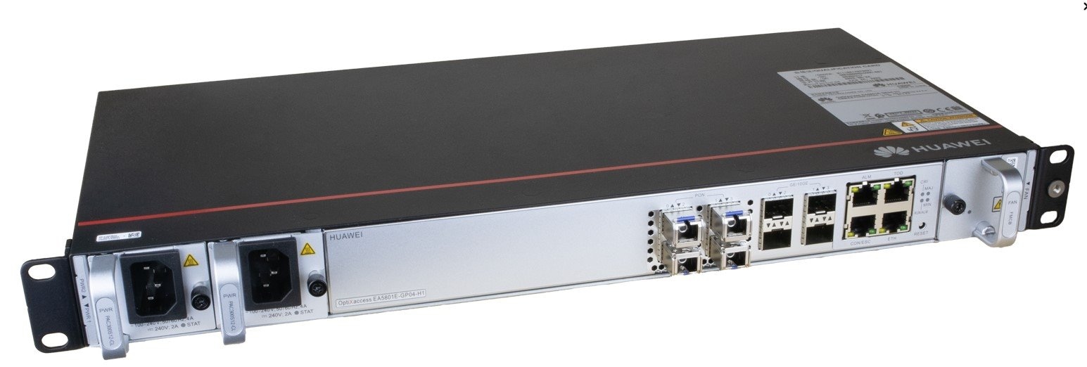 Huawei EA5801E-GP04 GPON OLT, 4 porty GPON, uplink 4x 10GE SFP+, Zasilanie 2x AC