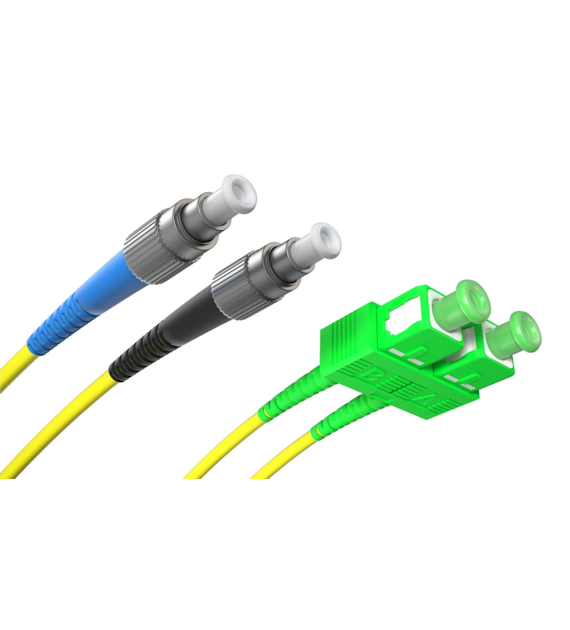 FIBERM Patchcord SC/APC-FC/APC 3m Single Mode Duplex włókno G652D 3,0mm PVC