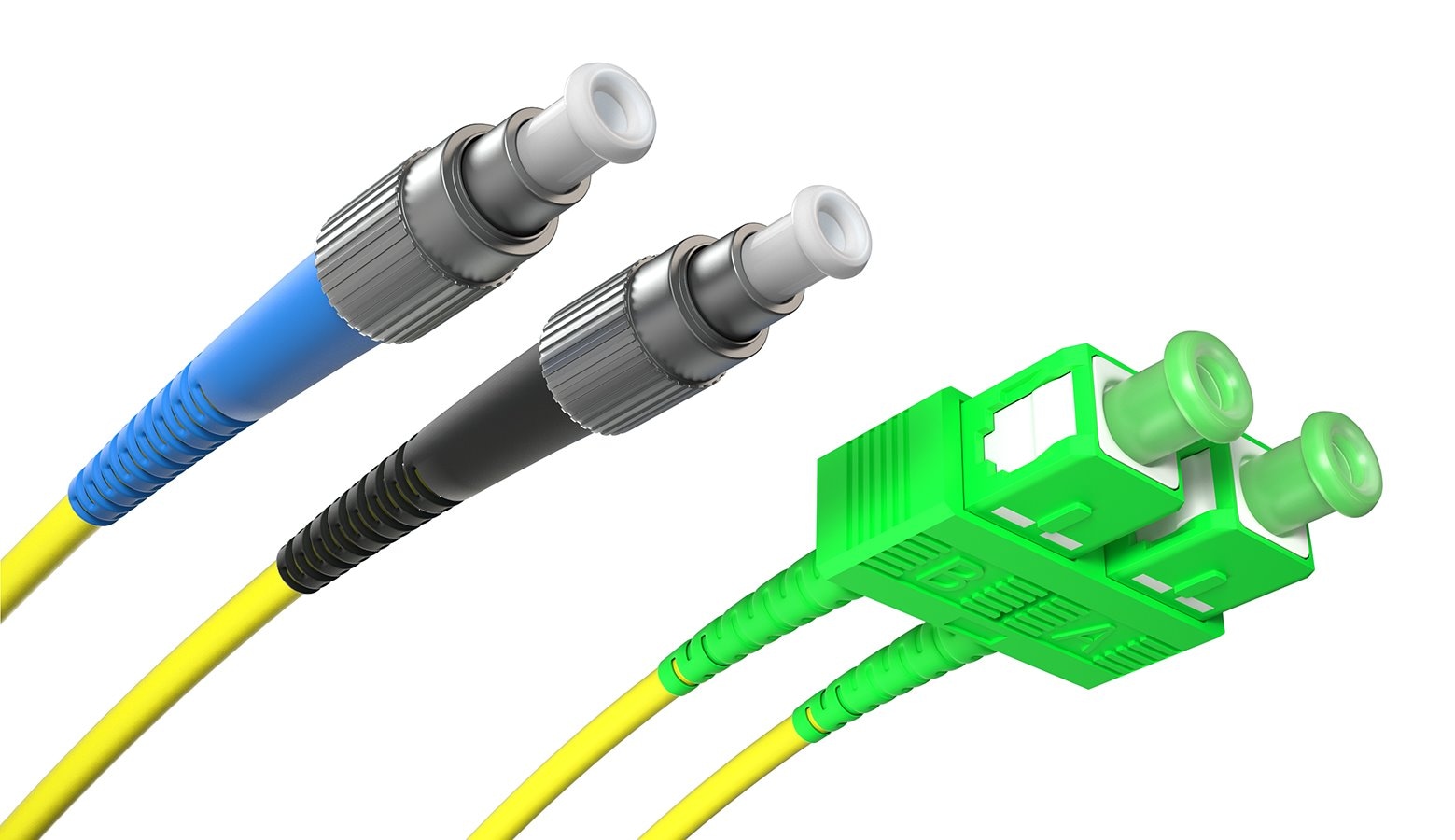 FIBERM Patchcord SC/APC-FC/APC 3m Single Mode Duplex włókno G652D 3,0mm PVC