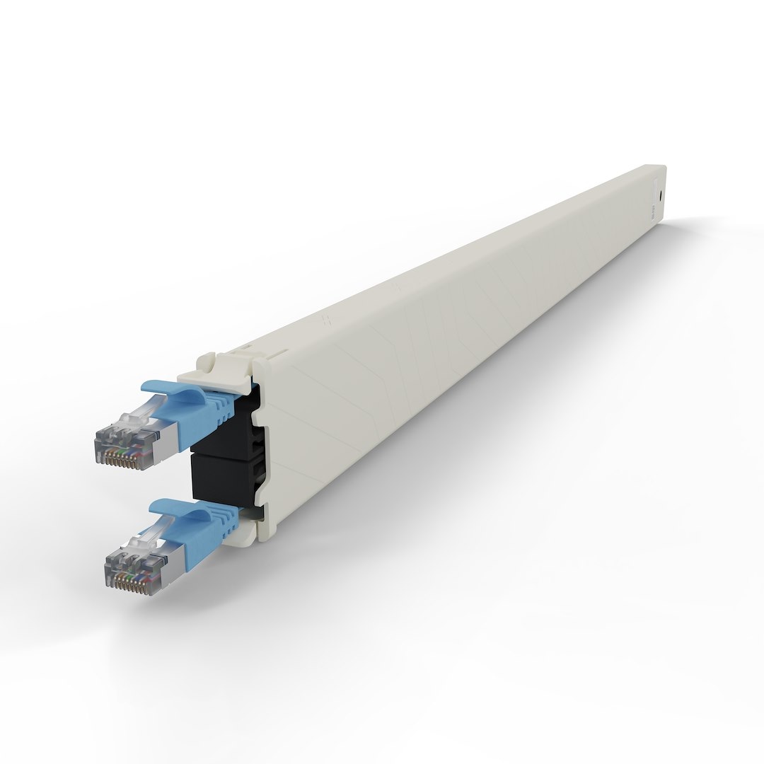 PATCHBOX® ONE kaseta Cat.6a (UTP, Niebieski, 2.5m / 46RU)