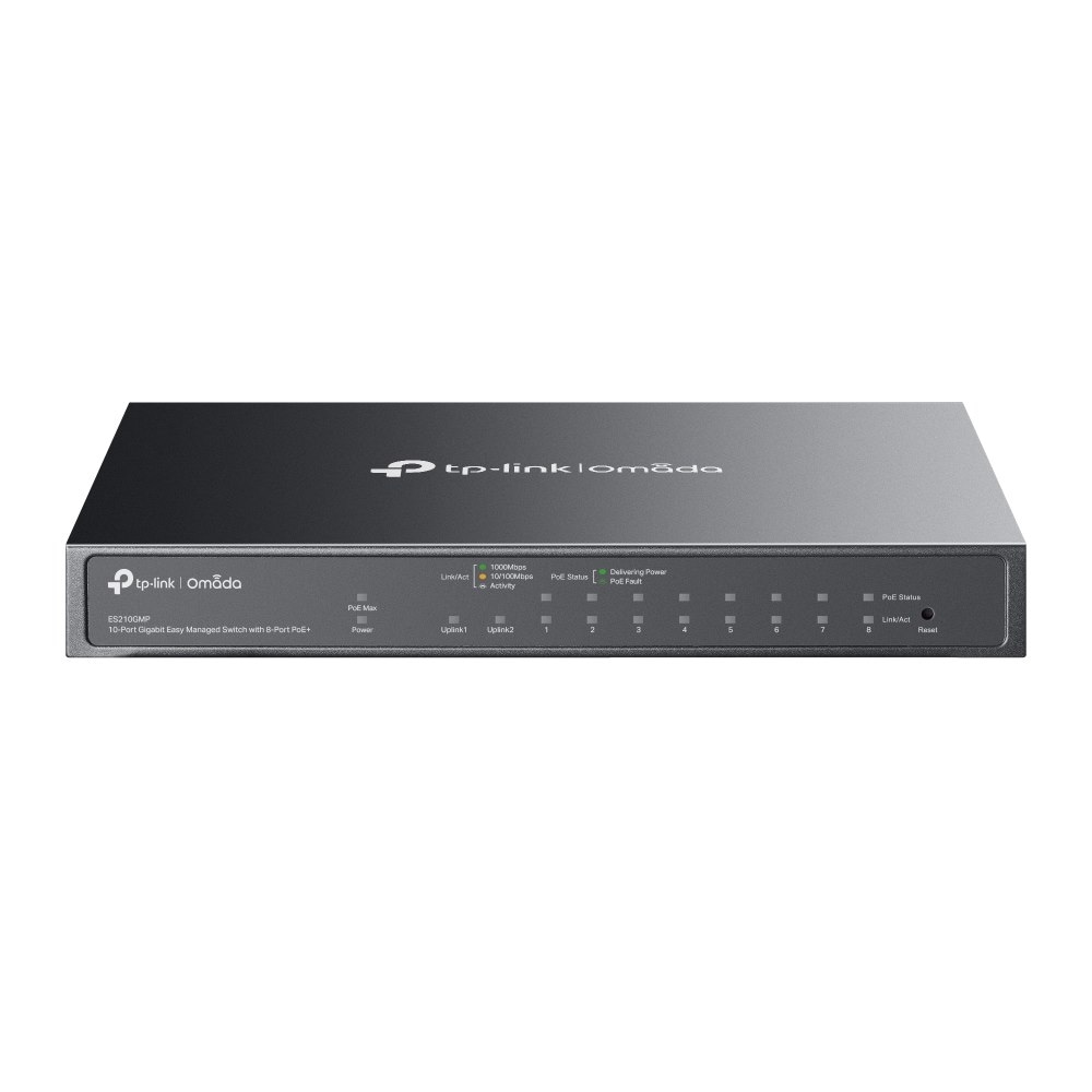TP-LINK ES210GMP Switch/przełącznik Omada Easy Managed, 10 x 10/100/1000 w tym 8x PoE+, 1 x SFP