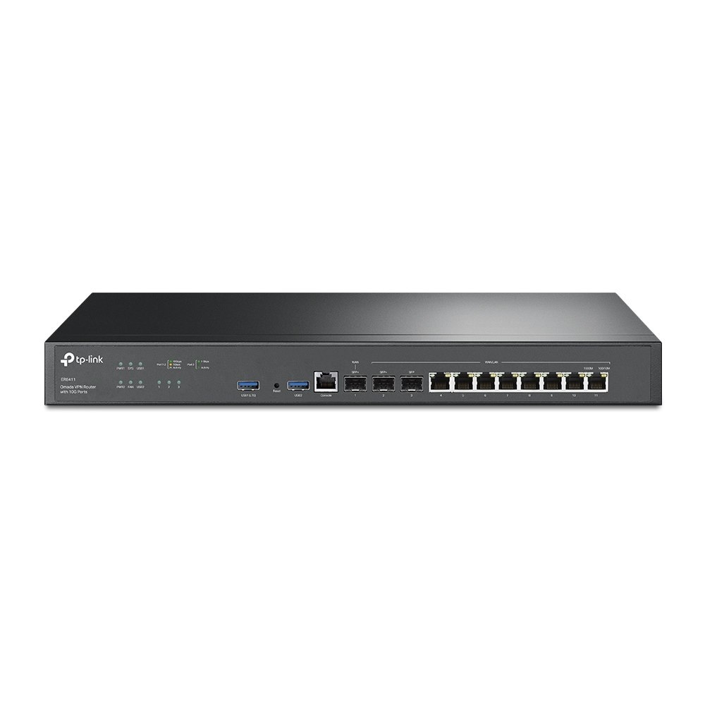 TP-Link TL-ER8411 Gigabitowy router VPN Omada z portami 10G, 8x GE, 1x SFP, 2x SFP+, multi-WAN