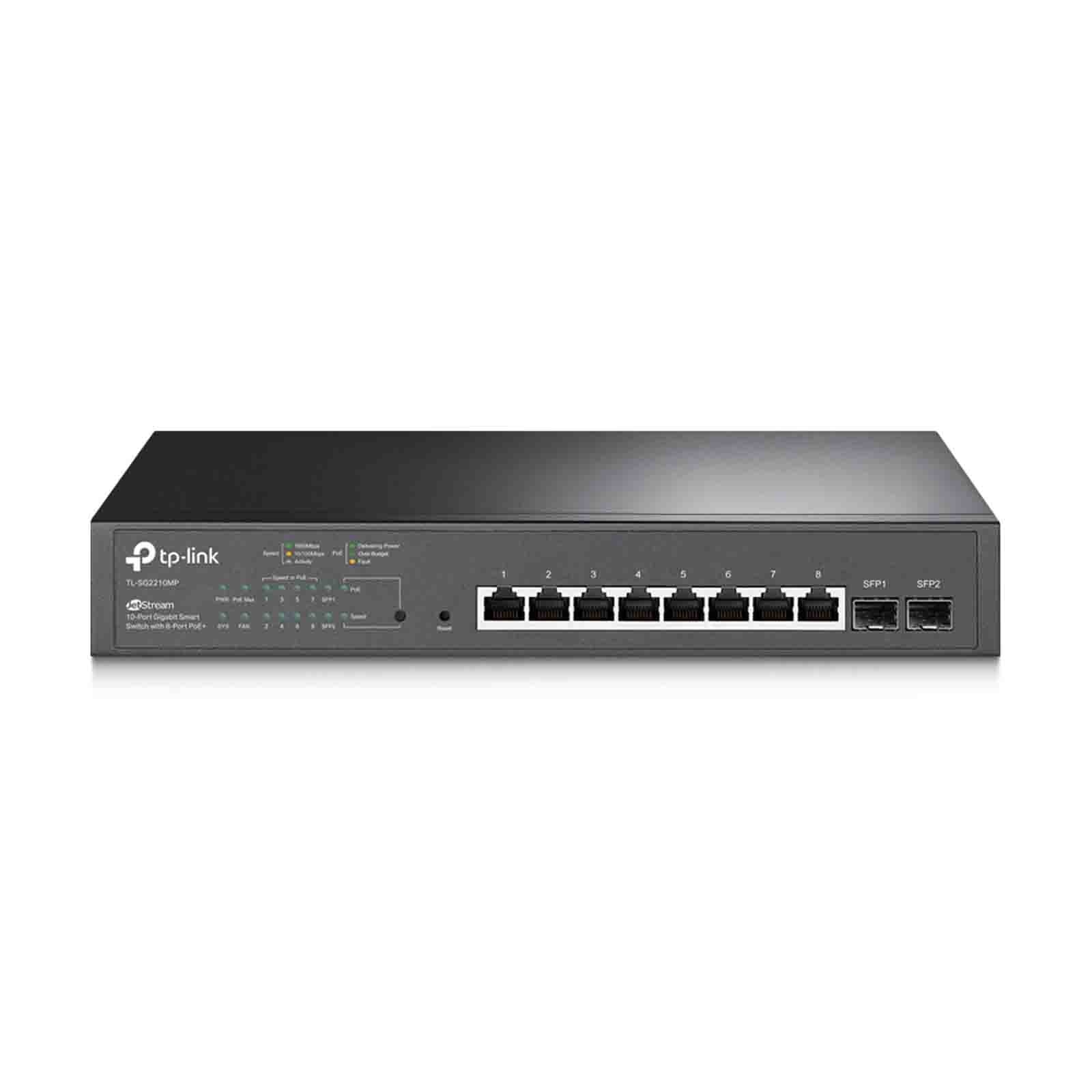 TP-LINK SG2210MPPrzełącznik Omada Smart, 8 gigabitowych portów PoE+, 2 gigabitowe sloty SFP