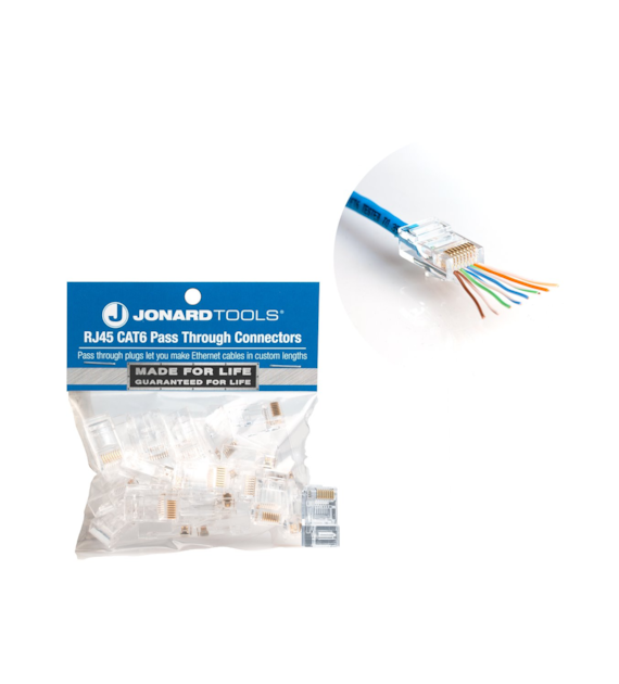 JONARD TOOLS wtyk RJ45 CAT6 przelotowy Pass-Through - paczka 25 sztuk