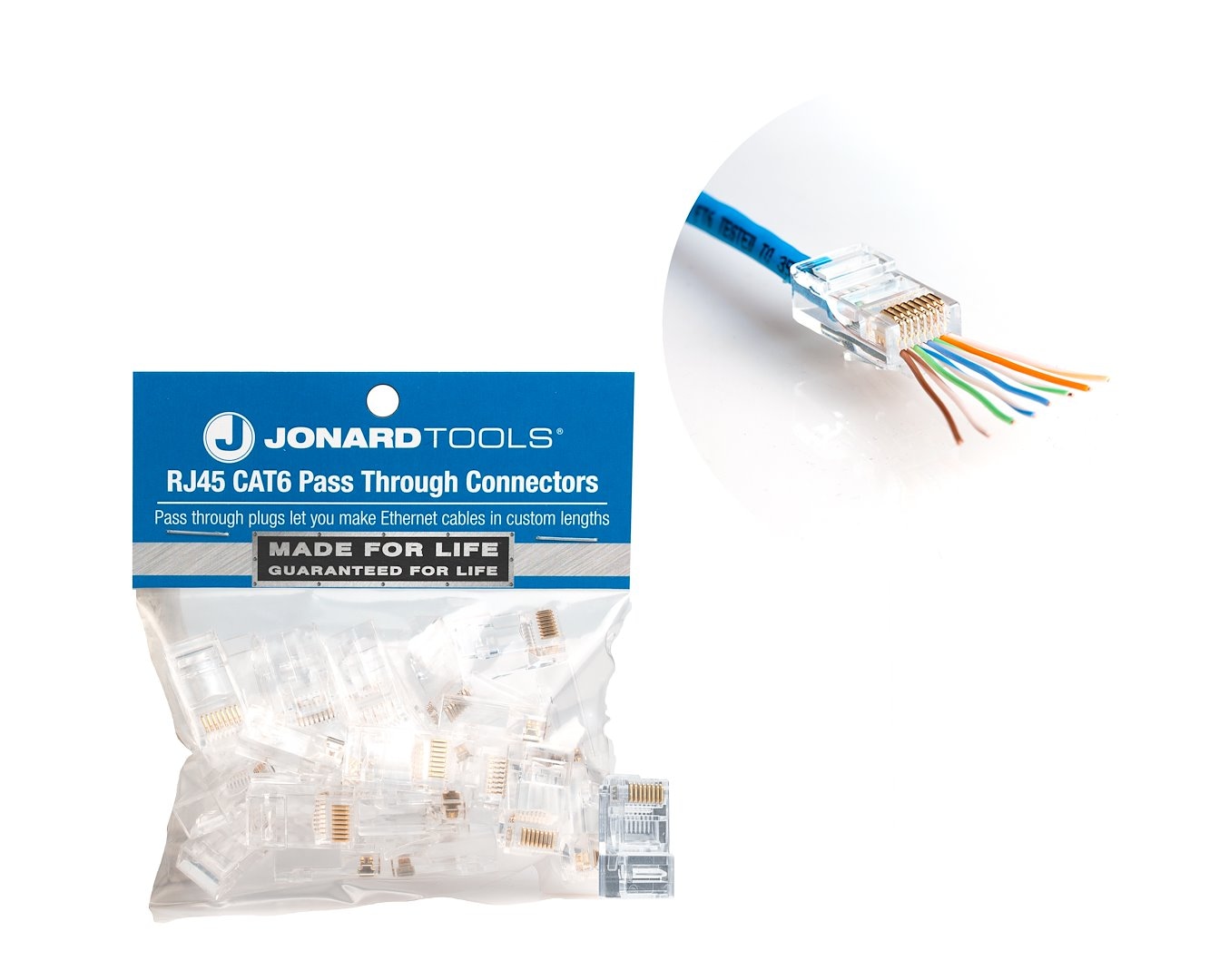 JONARD TOOLS wtyk RJ45 CAT6 przelotowy Pass-Through - paczka 25 sztuk