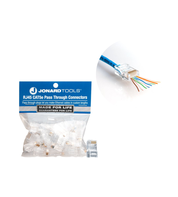 JONARD TOOLS wtyk RJ45 CAT5E przelotowy Pass-Through - paczka 25 sztuk