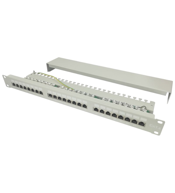 Base Link BL-PPS1924P1GY-6I - 24-portowy ekranowany patch panel kategorii 6 o wysokości 1U
