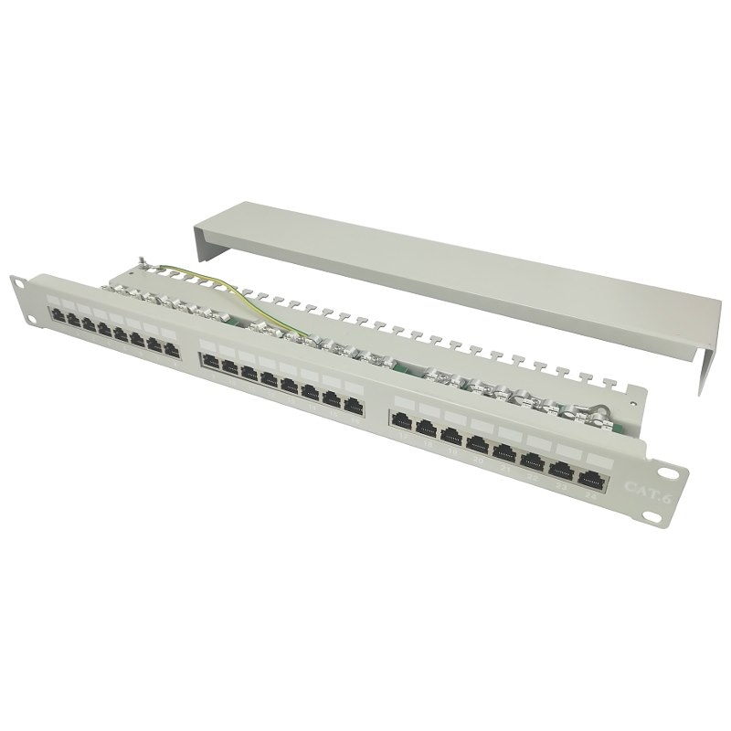 Base Link BL-PPS1924P1GY-6I - 24-portowy ekranowany patch panel kategorii 6 o wysokości 1U