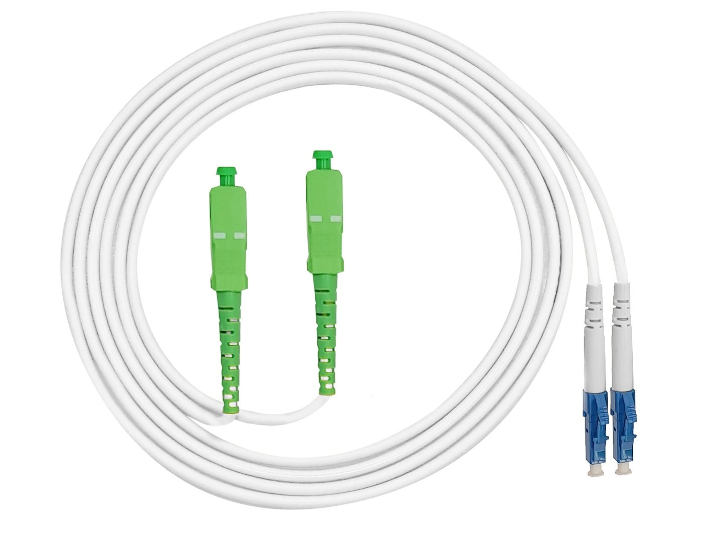 FIBERM Patchcord SC/APC-LC/UPC 2m Single Mode Duplex włókno G657A 2,0mm PVC