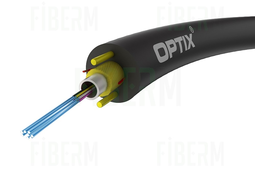 OPTIX Kabel światłowodowy ARAMID Z-XOTKtcdD 8J 1kN, jednotubowy, średnica 5,3mm