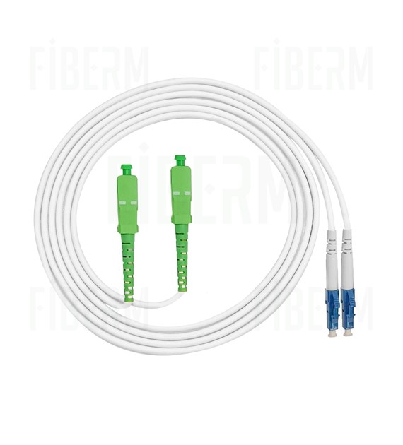 Cable de parche FIBERM SC/APC-LC/UPC 3m Fibra Monomodo Dúplex G657A
