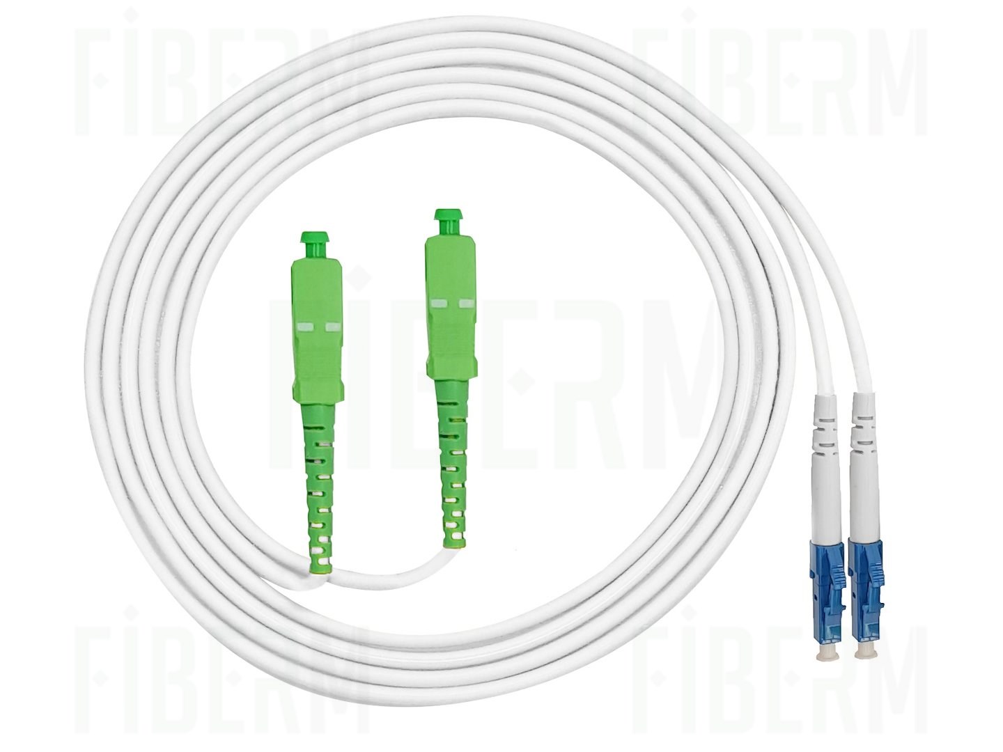 FIBERM Patchcord SC/APC-LC/UPC 3m Διπλής Όψης Μονής Λειτουργίας Fiber G657A 2