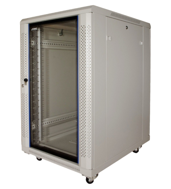 ipTIME Szafa RACK 19` stojąca 18U szer/głęb - 600/800mm szara drzwi szklane