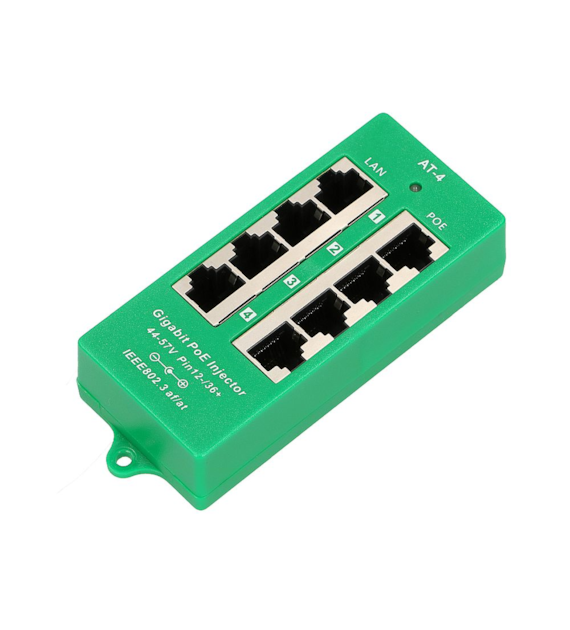 EXTRALINK active PoE Injector 4 porty Gigabit 802.3at/af