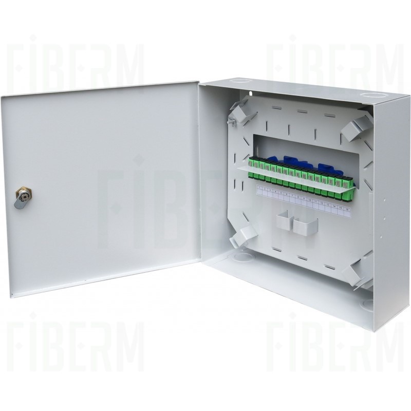 FIBERM Wandmontierter Glasfaser-Switch PD 30/30/10 mit 16 x SC Simplex Schaltpanel