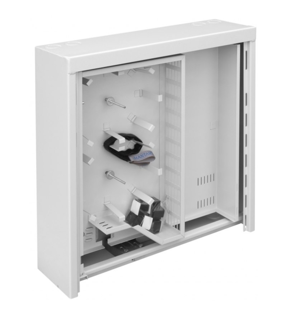 MANTAR Szafka agregacyjna dla sieci FTTH 144J M-52/52/16 WZM 72 x SC Duplex zamykana na zamek sejfowy