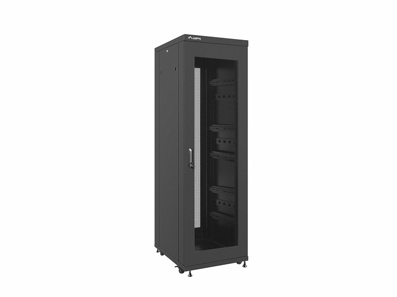 Szafa RACK 19` stojąca 37U szer/głęb - 600/800mm czarna drzwi perforowane